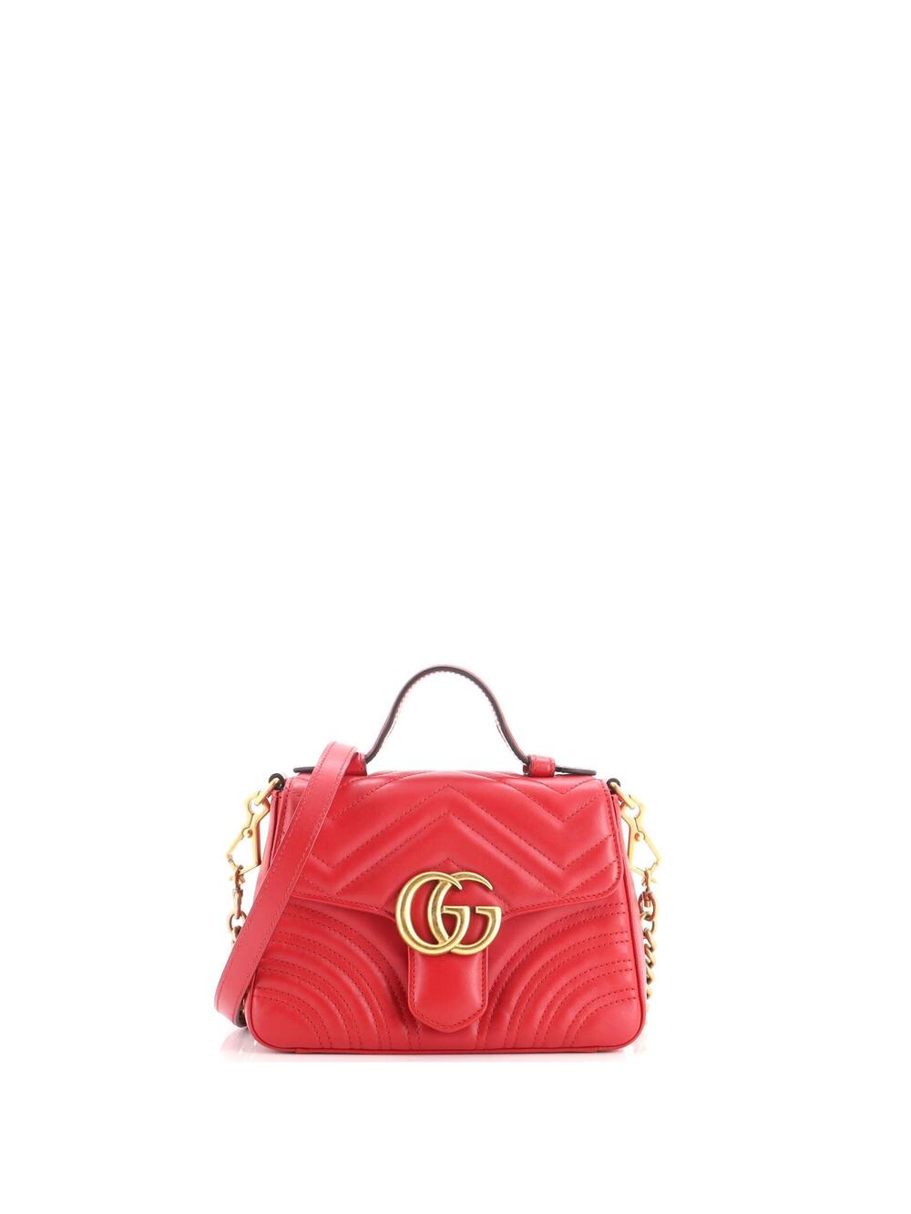 Gucci Gg Marmont Top Handle Flap Bag #351877G15B
